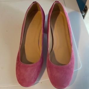 J.Crew Pink Suede Block Heels